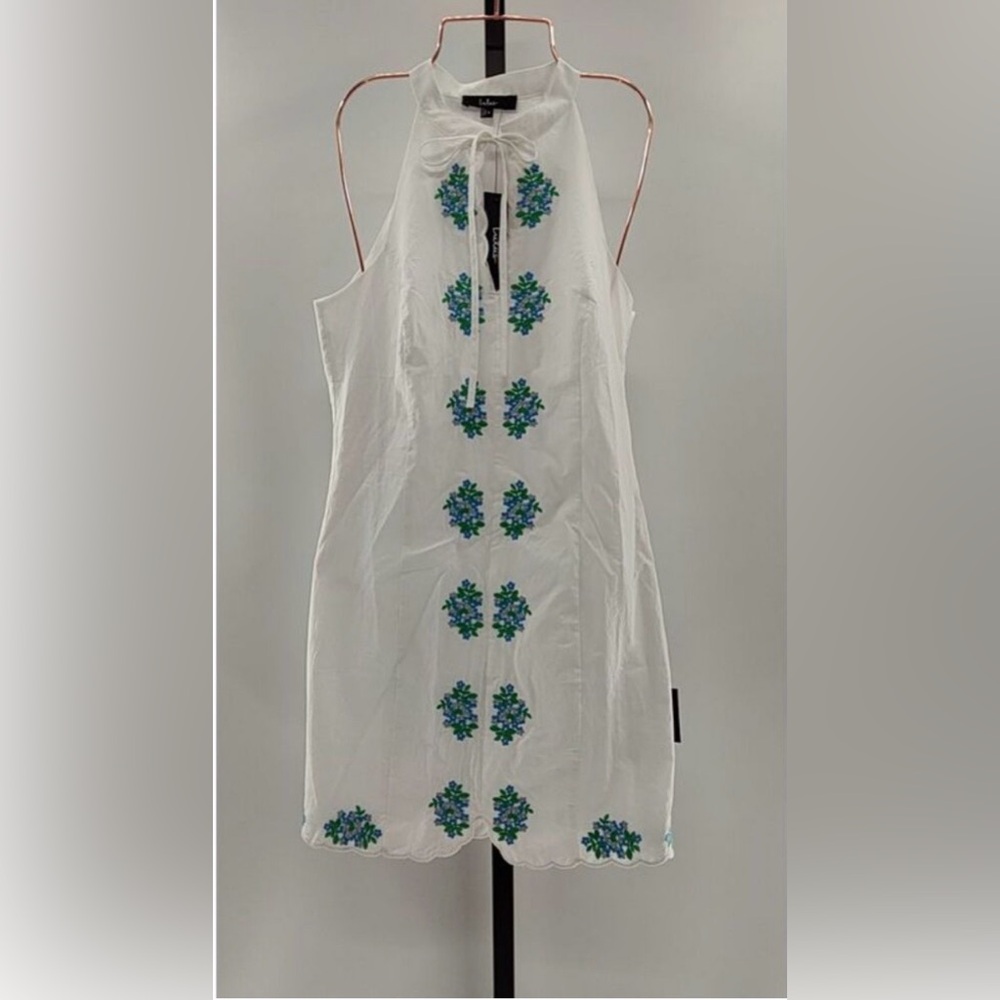 Lulus Jovelyn Floral Embroidered White Mini Dress S NWT - Picture 4 of 6